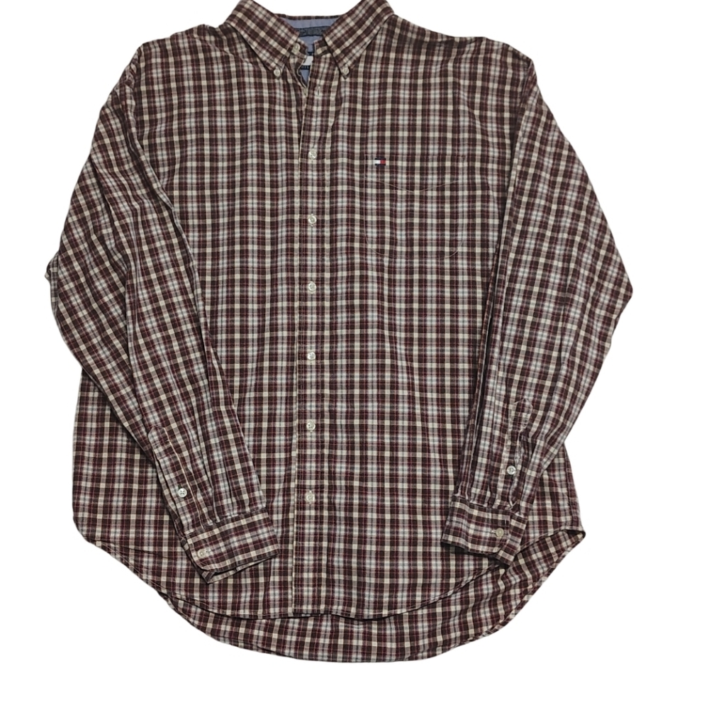 Y2K Tommy Hilfiger Plaid Button Down Long Sleeve Shirt Size XXL Vintage - Picture 3 of 12